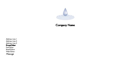 Water Drop Full Colour Compliment Slips