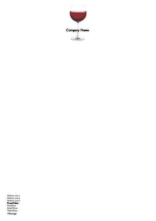 Glass of Red Wine A4 Recycled Letterhead