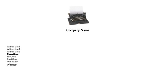 Antique Manual Typewriter Full Colour Compliment Slips