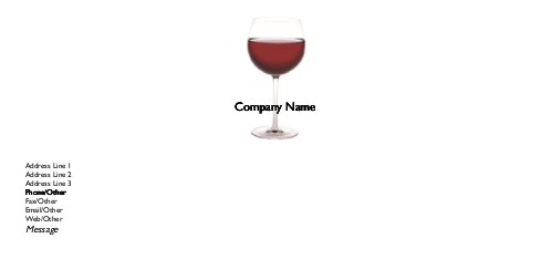 Glass of Red Wine Full Colour Compliment Slips