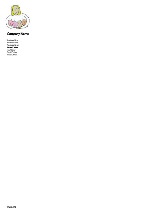 Carer with Children A4 Letterhead