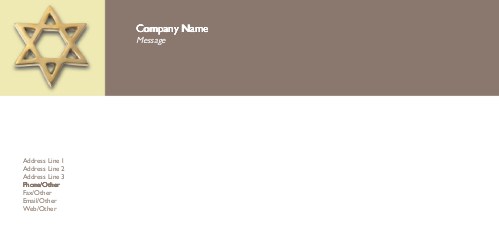 Gold Star of David Full Colour Compliment Slips