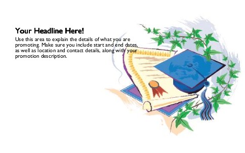 Diploma and Graduation Cap Full Colour Oversized Postcards