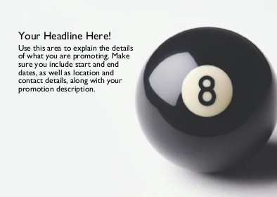 Eight Ball Pool Full Colour Standard Sized Postcards
