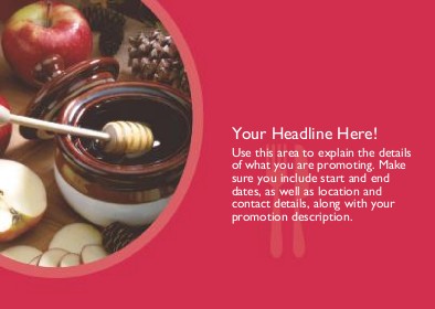 Apples and Honey Full Colour Standard Sized Postcards