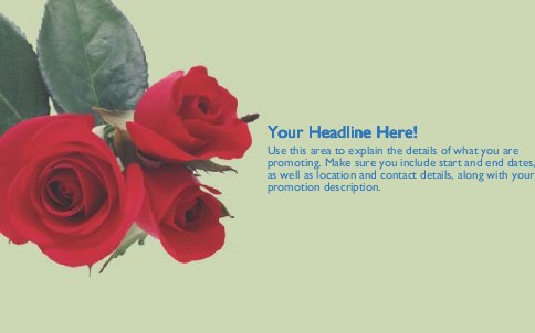 Red Roses Full Colour Oversized Postcards