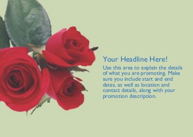 Red Roses Full Colour Standard Sized Postcards