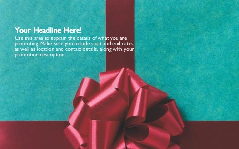 Big Red Bow Full Colour Oversized Postcards