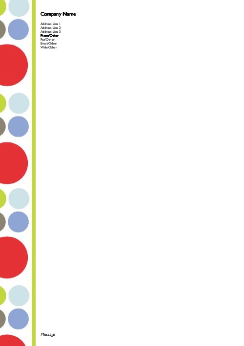 Colourful Dots in Centre A4 Recycled Letterhead