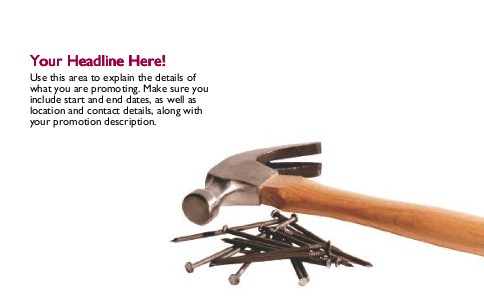 Hammer and Nails Full Colour Oversized Postcards