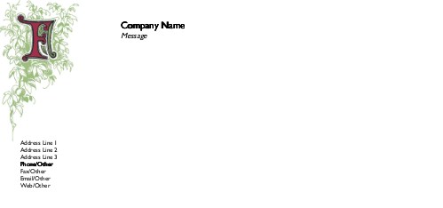 Floral F Full Colour Compliment Slips