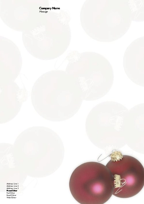 Red Christmas Balls Christmas Letterhead - Personalised