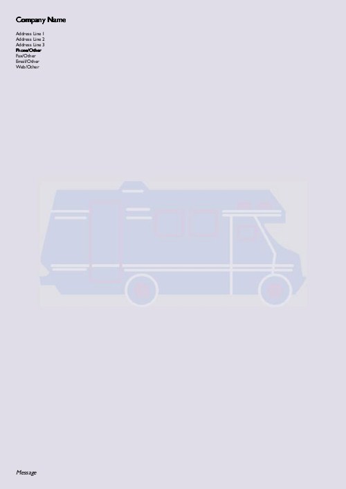Blue Motor Caravan A4 Recycled Letterhead