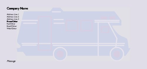 Blue Motor Caravan Full Colour Compliment Slips