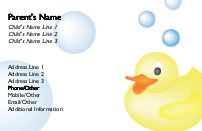 Bathtime Ducky Full Colour Mummy Contact Cards
