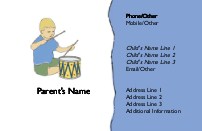 Drummer Boy Full Colour Mummy Contact Cards