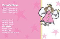 Fairy with Pink Stars Full Colour Mummy Contact Cards