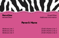 Funky Zebra Full Colour Mummy Contact Cards
