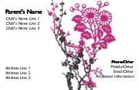 Graceful Bloom Full Colour Mummy Contact Cards