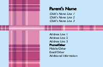 Perky Plaid Full Colour Mummy Contact Cards