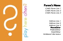 Play Here Often Full Colour Mummy Contact Cards