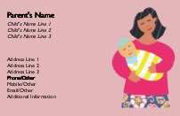 Snuggle the Little Sweetie Full Colour Mummy Contact Cards