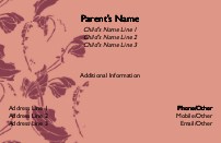 Twisting On the Vine Full Colour Mummy Contact Cards
