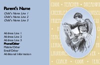 Art Appreciation Full Colour Mummy Contact Cards