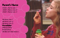 Blowing Bubbles Full Colour Mummy Contact Cards