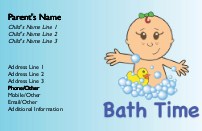 Bubble Bath Beauty Full Colour Mummy Contact Cards