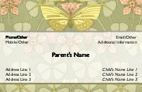 Butterfly's Elegant Habitat Full Colour Mummy Contact Cards