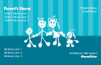 Classic Squiggly Family Full Colour Mummy Contact Cards
