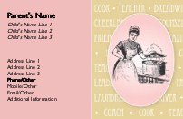 Cook in the Kitchen Full Colour Mummy Contact Cards