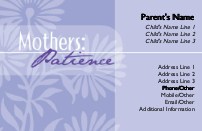 Home Grown Patience Full Colour Mummy Contact Cards