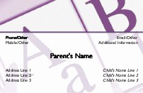 Letters for Learning Full Colour Mummy Contact Cards
