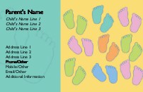 Little Feet Full Colour Mummy Contact Cards