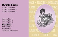 Mother's Sweet Angel Full Colour Mummy Contact Cards