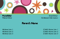 Scattered Shapes Full Colour Mummy Contact Cards