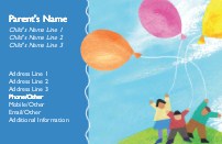 Up Up and Away Full Colour Mummy Contact Cards