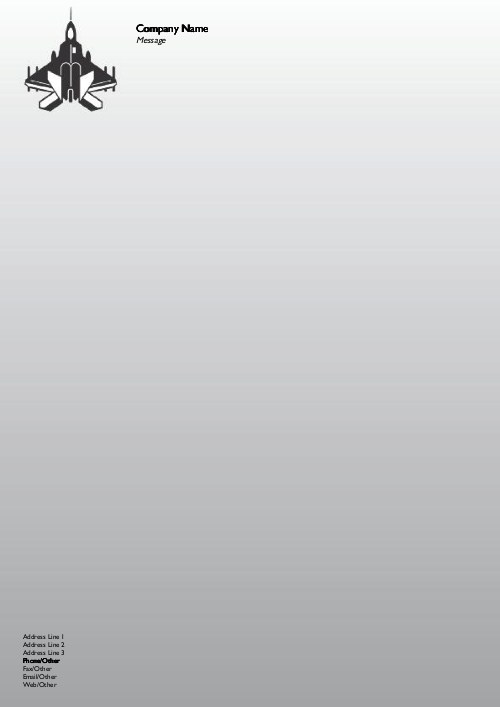 Black Fighter Jet A4 Letterhead