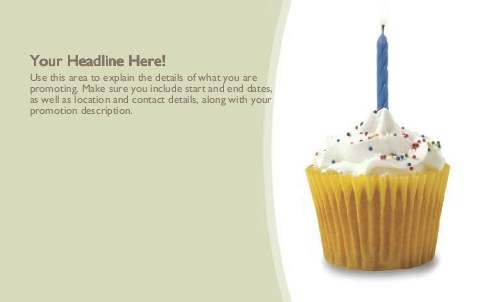 Fairy Cake with Candle Full Colour Oversized Postcards