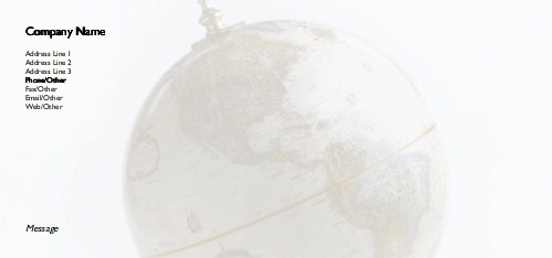 Globe on a Stand Full Colour Compliment Slips