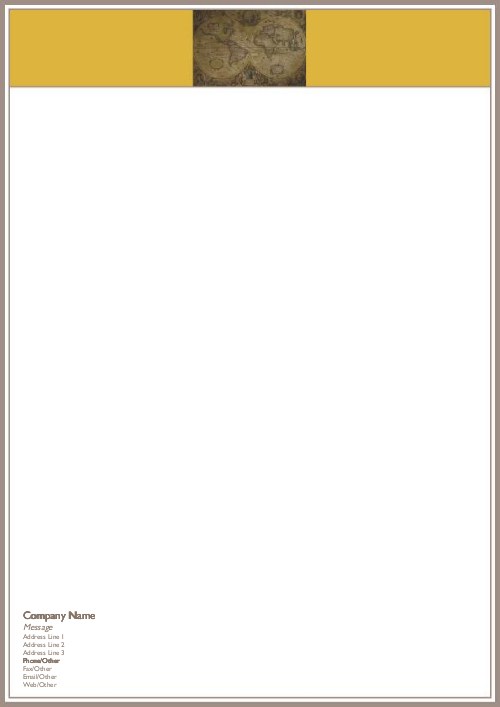 Old Geographic Map A4 Letterhead