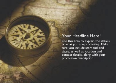 Compass on Geographic Map Full Colour Standard Sized Postcards