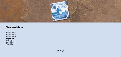 House on Stone Tile Full Colour Compliment Slips