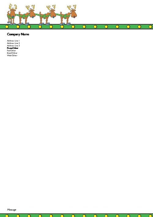 Santa's Reindeer Christmas Letterhead - Personalised