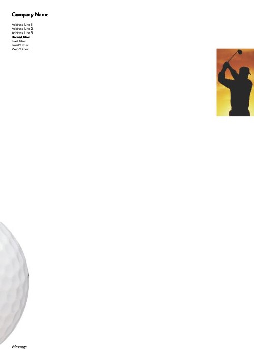 Golf Lesson A4 Recycled Letterhead