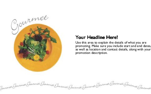 Gourmet Dish Full Colour Oversized Postcards