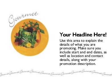 Gourmet Dish Full Colour Standard Sized Postcards