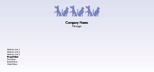 Pets on Purple Background Full Colour Compliment Slips